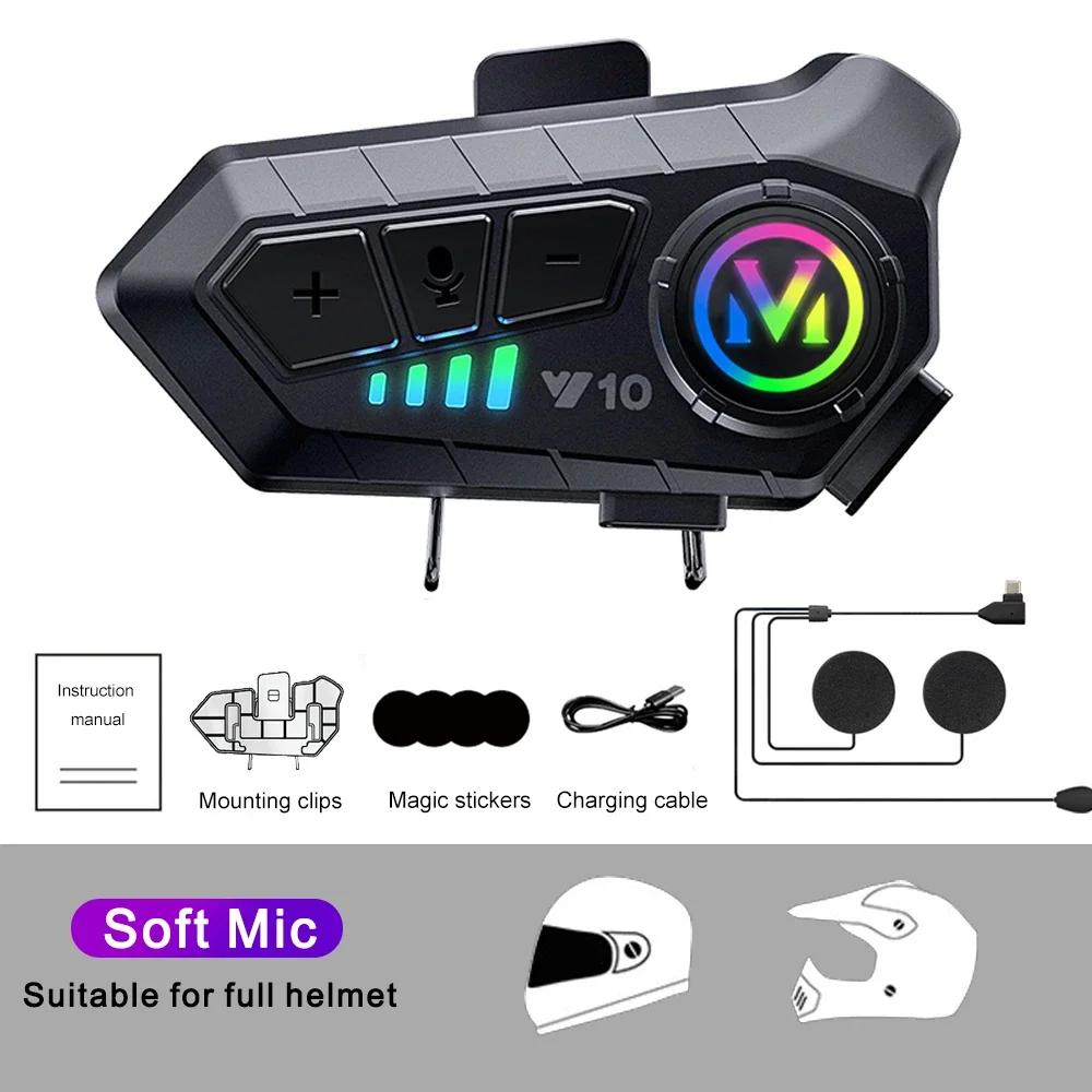 Bluetooth 5.3 Helmet Headset Wireless Hands-free Call Phone Kit Motorcycle Waterproof Earphone Music Player Speaker for Moto