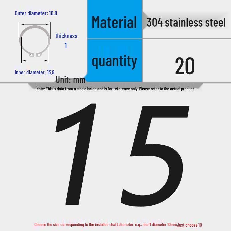 304 Stainless Steel Snap Ring for 3-200 Bearing