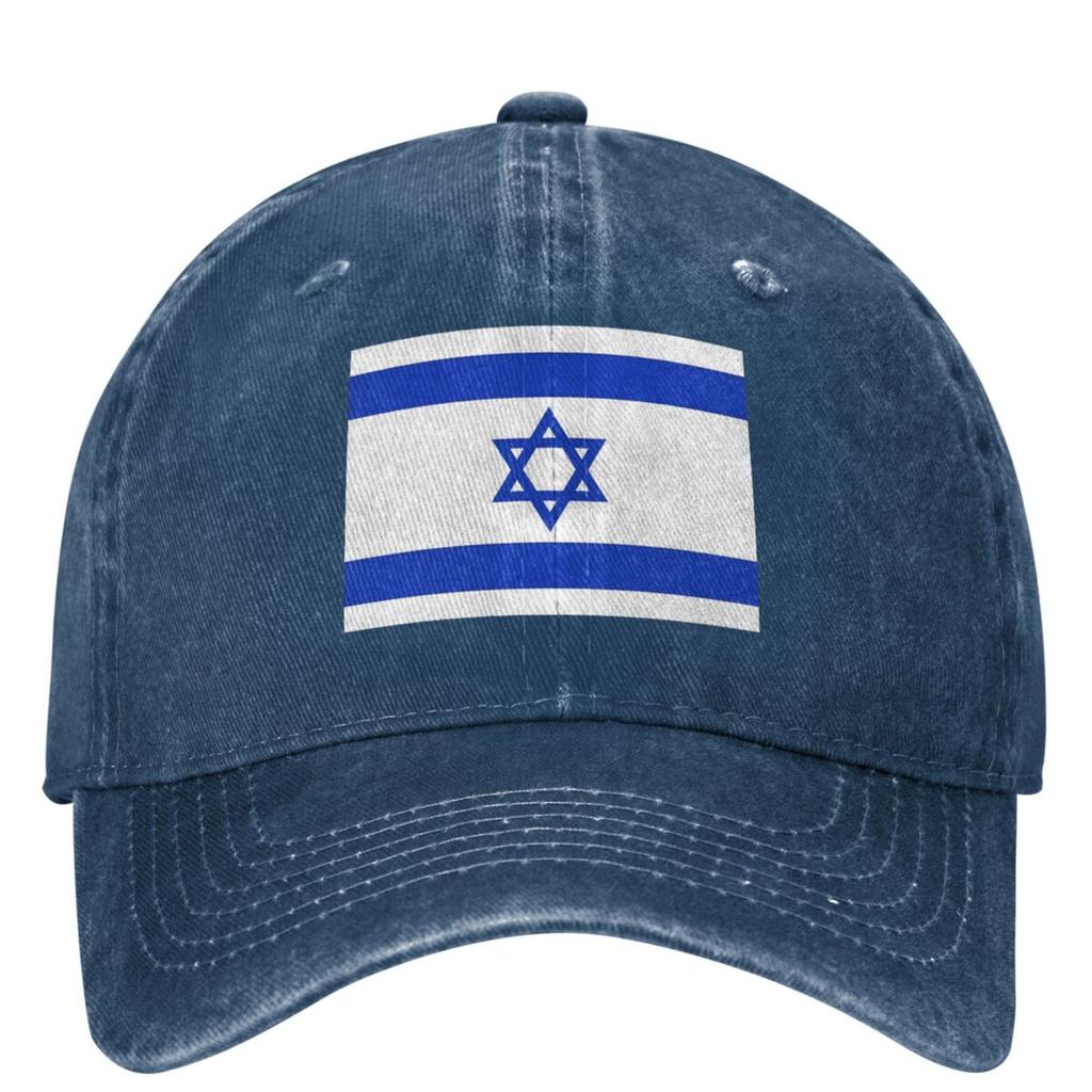 Israel Flagge Lässige Baseballkappe Frühlingsblau und Weiß Trucker-Kappe Jagd Camping Snapback-Kappe Unisex Passform Retro Baseballkappen