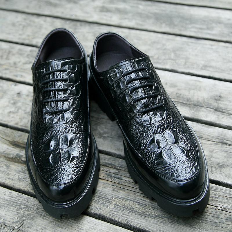 Fashion New Luxury Brand Mens Casual Shoes Italian Leather Thick Soled Business Formal Shoes Fashion Adult Elegant Male Oxford Shoes