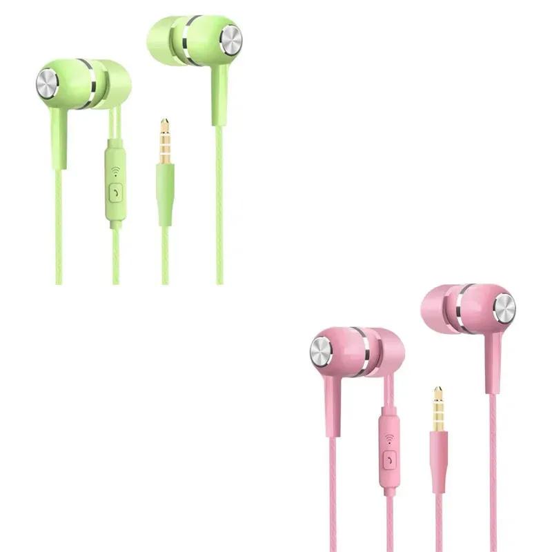 1/2/3/4Pcs Universal 3.5mm Wired Headphones Sport Earbuds with Bass Phone Earphones Stereo Headset with Mic Volume Control