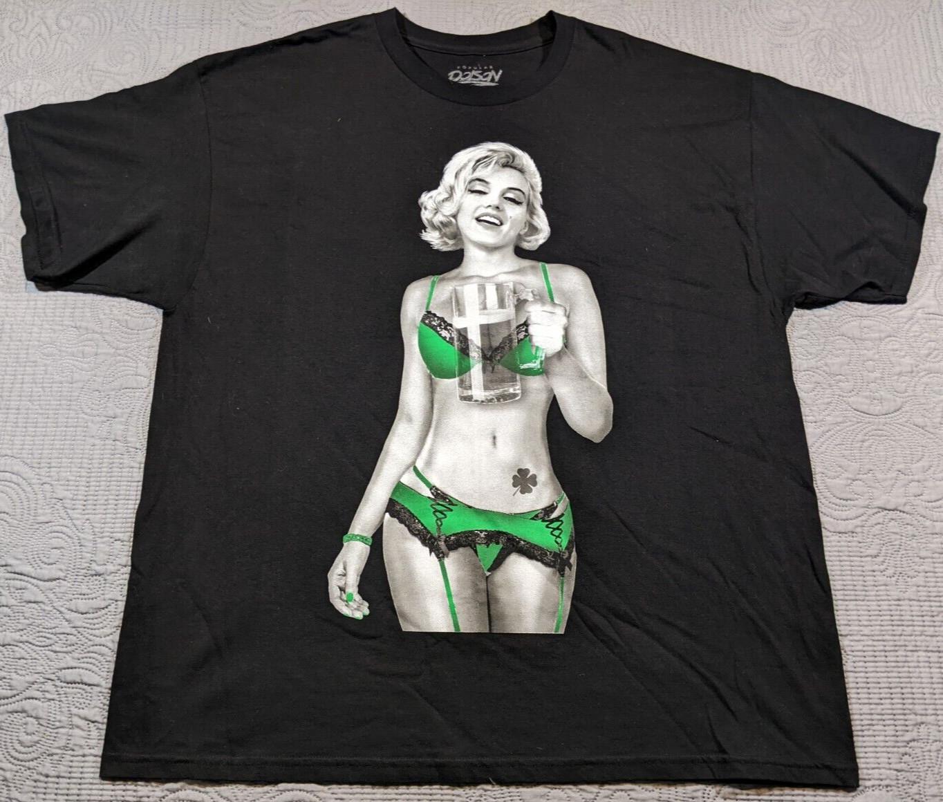Popular Poison Mens T-Shirt Woman In Bikini w/Beer St Patrick s Dope Black XXL Unisex T-Shirt XXXL