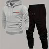 Men's Casual Printed Fashion Set, Sweatshirt Long Sleeve and Pants Two-Piece Suit for Autumn and Winter