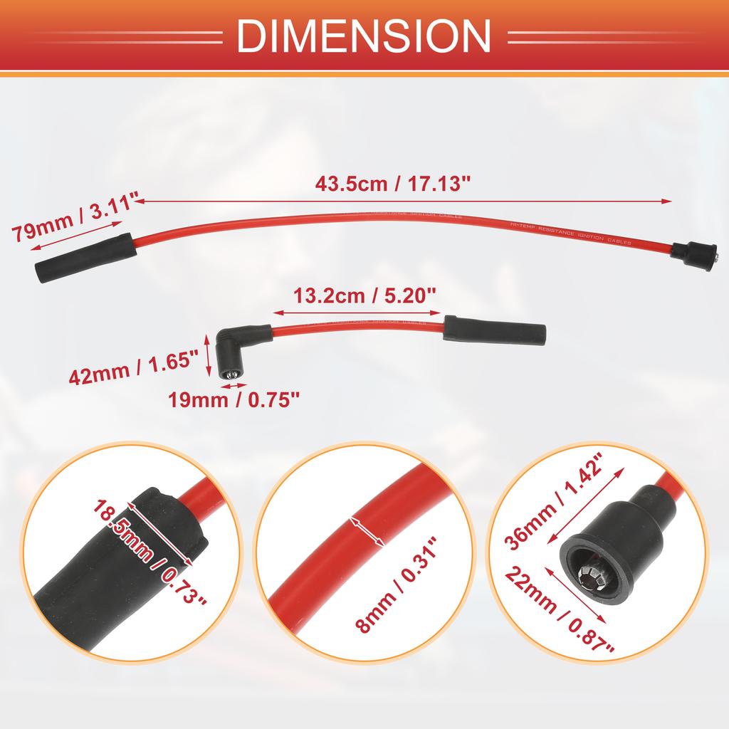UXCELL 2 Pcs Spark Plug Wire Ignition Coil Cable for Harley Davidson Sportster 883 1200