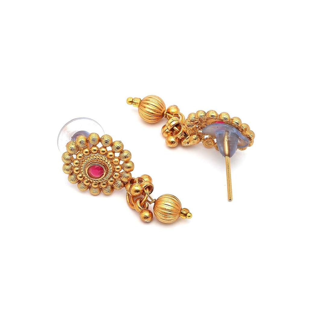 Classic Choker Necklace with Drop Earring Jewellery Set For Women & Girls|Suited for All Festive Occasions