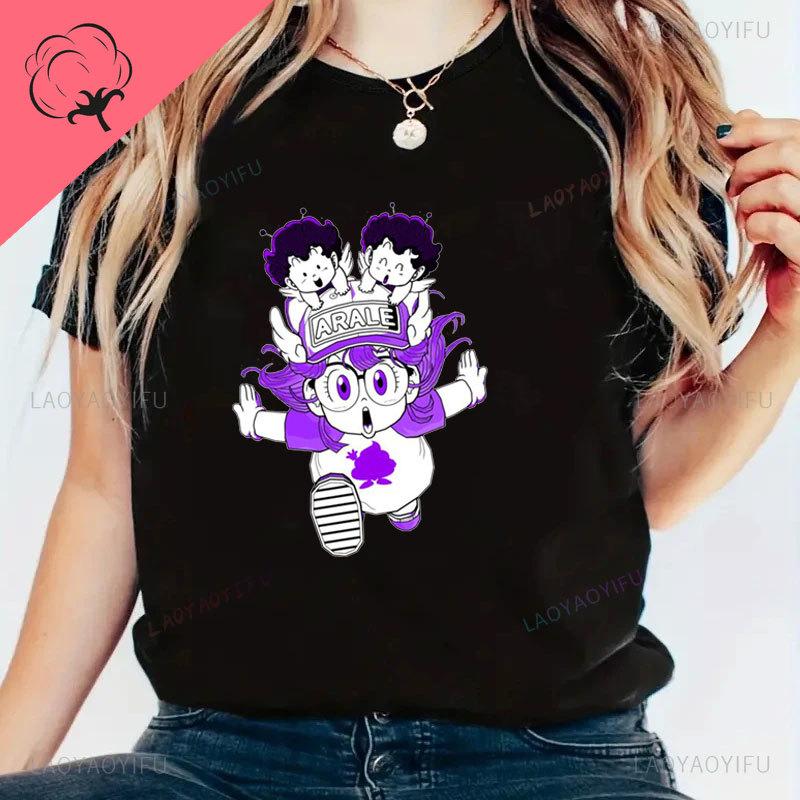 Arale DrSlump Tee Tshirt Pure Cotton  Graphic T Shirts  Y2k Top  Women Clothing