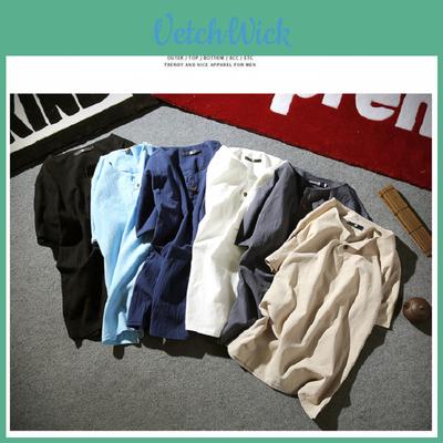 Exquisite 2018 Summer Japanese Linen Short-sleeved T-shirt For Men With Retro Appeal