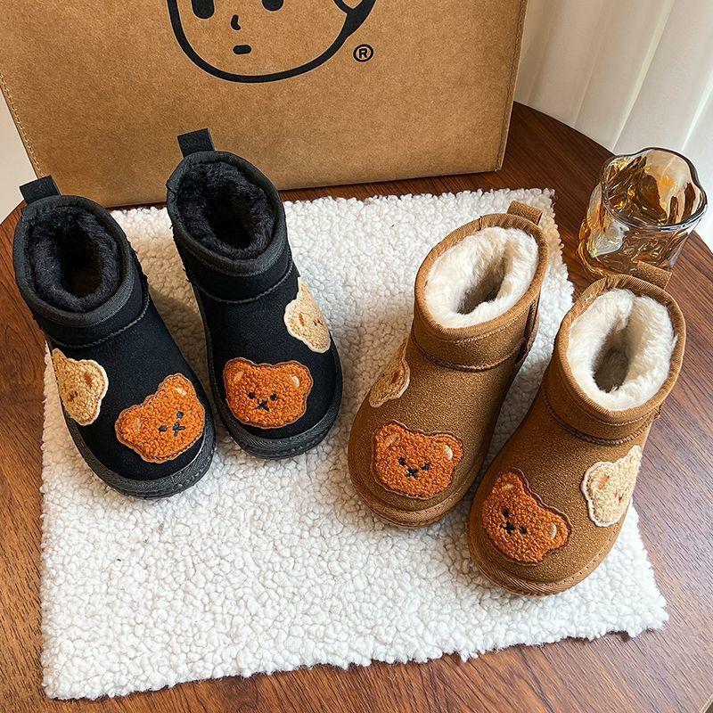 Girls Korean Version Cute Cartoon Snow Boots 2025 Winter New Velvet Thickened Warm Boys Large Cotton Boots Cotton Shoes