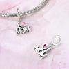 Original 925 Real Sterling Silver Charms Bead I Love Mom Pendant Fit Original Bracelet Necklace For Women DIY Jewelry Gift