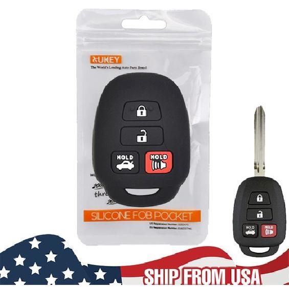 For Toyota Camry Corolla RAV4 Silicone 4 Buttons Remote Key Fob Case Cover Car /