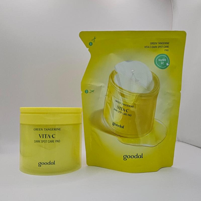 Goodal Green Tangerine Vita C Blemish Care Pads 70 Sheets + 70 Sheets Refill Set, 2 pcs, 160ml