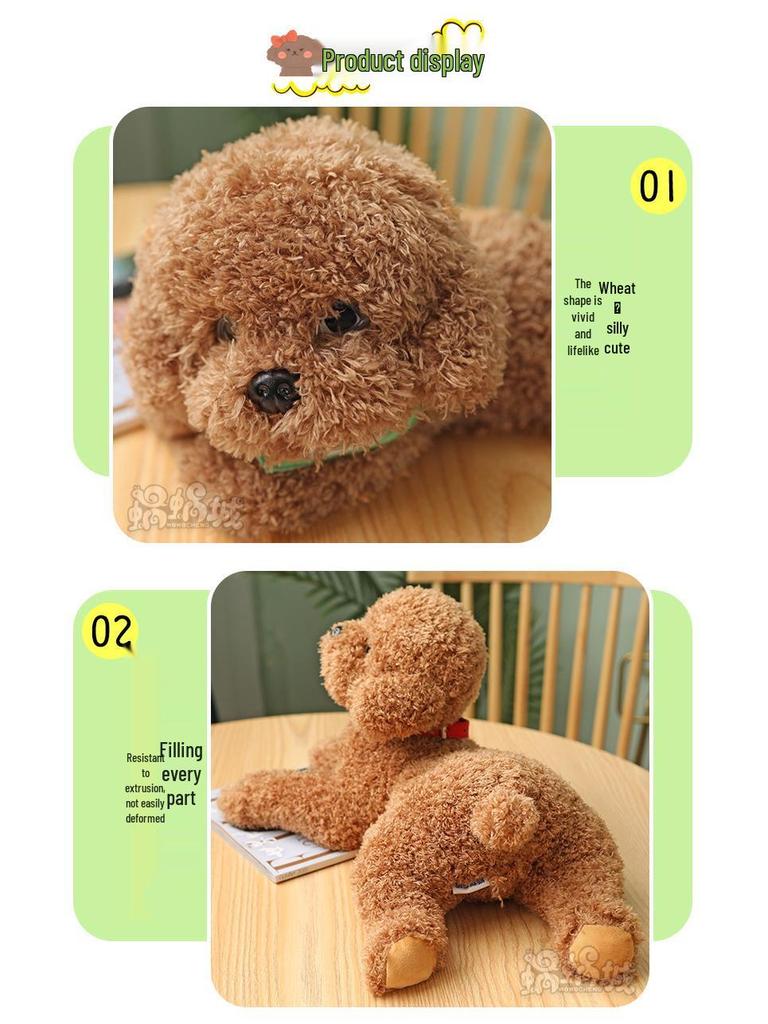 Cute Teddy Dog Plush: Soothing Small Dog Doll for Sleeping & Hugging