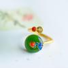 New Designer Original Ingot Natural Hetian Jade Opening Adjustable Ring Chinese Retro Light Luxury Charm Women'S  Jewelry