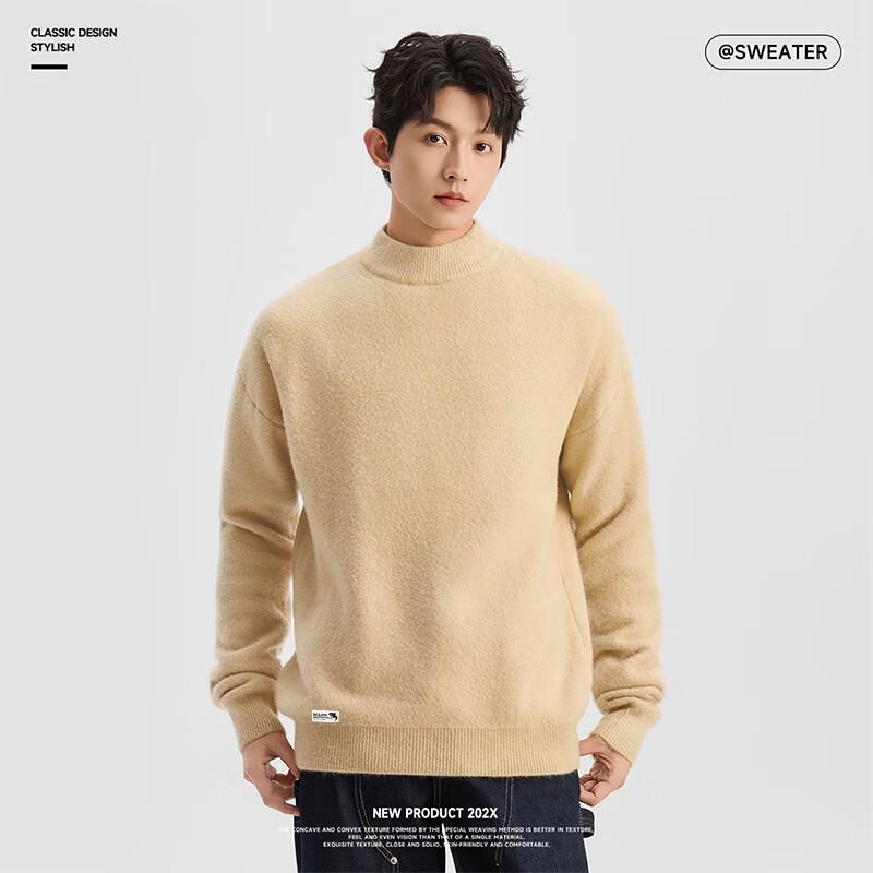 Mark Fairwhale Men's Half-Turtleneck Fleece Lined Sweater