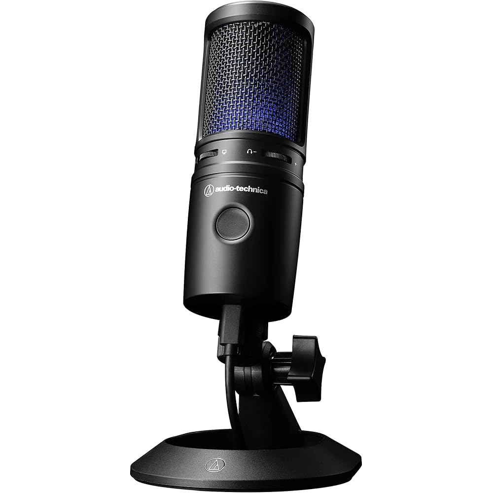 Audio-Technica AT2020USB-X Condenser Microphone with Mute Button Volume Control USB Type-C for Gaming Streaming Content Creation
