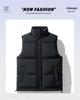 Men's Winter Stand Collar Quilted Vest Waistcoat - Solid Color, Warm, Sleeveless, Thickened Cotton Coat