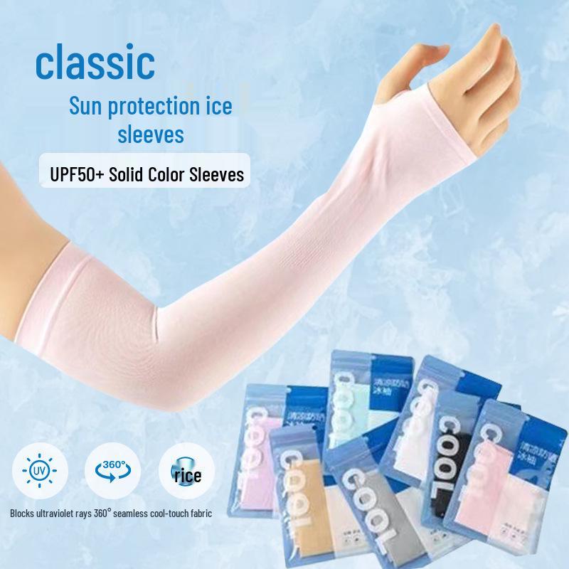 Armstulpen aus Eisseide für Sommerradfahren: Sonnenschutz & Kühlung, Einfarbig