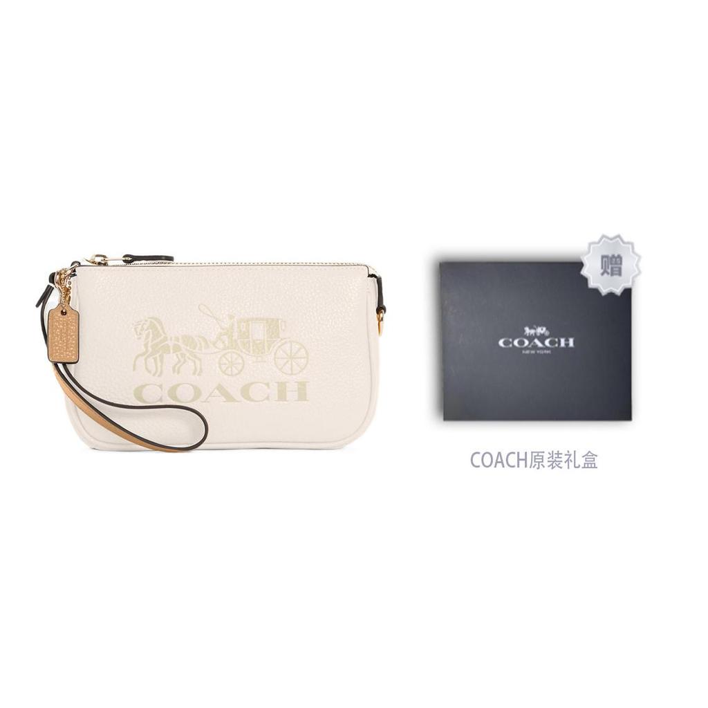 COACH Nolita Refined Pebble Leather Wrist Bag Handbag Small Women's Ecru C4653-IMSQQ