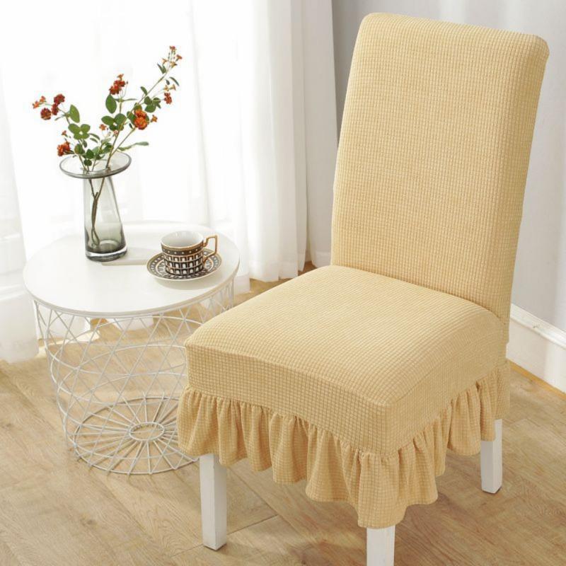 

Elastic Waterproof Chair Cover Hotel Household Table Stool Cover Skirt Chair Cover