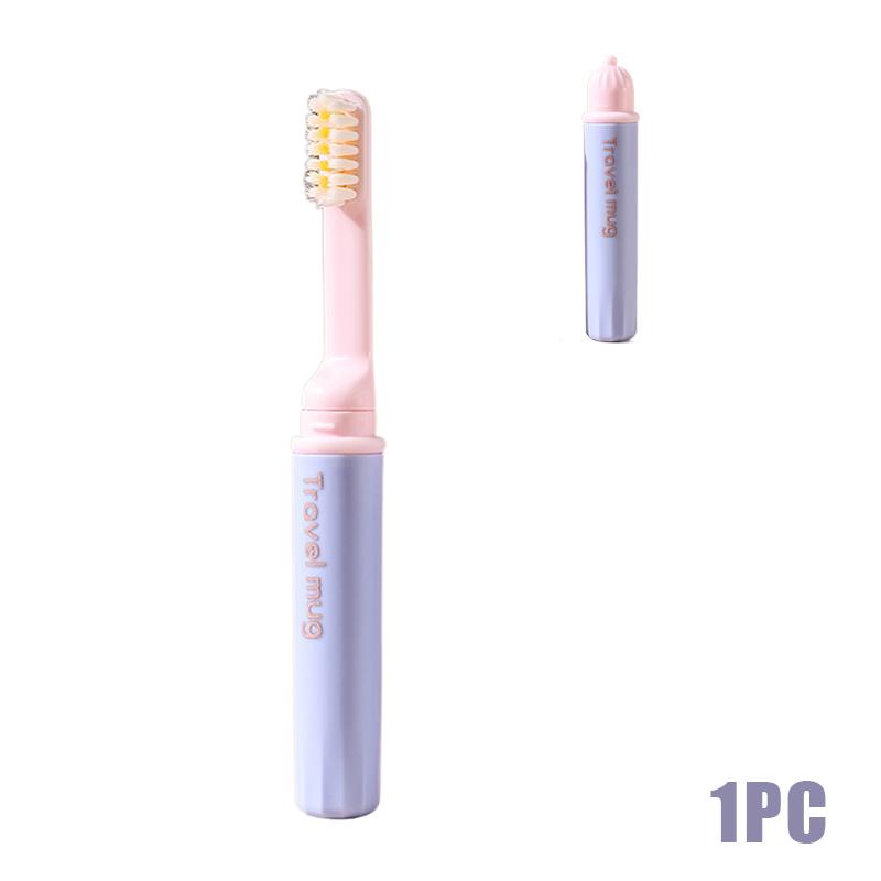 2 In1 Mini Travel Toothbrush Foldable Portable Small Dental Brush Space-saving Soft Tooth Brush Adult Toothbrush