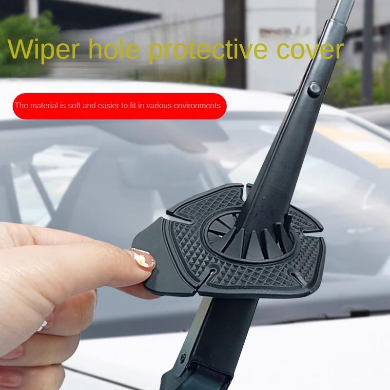 2Pcs Universal Car Windshield Wiper Arm Hole Protective Cover Silicone Wiper Bottom Prevent Debris Leaf Falling Dustproof Pad