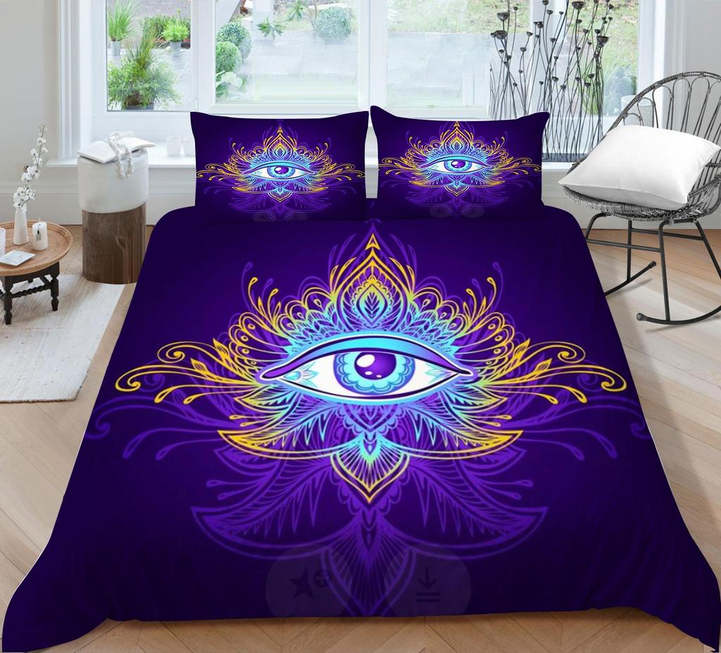 Boho-Bettbezug-Set, Boho-Bettbezug, Boho-Kissenbezug, Design, Heimtextilien, Mann, Frau, Einzelbett, King-Size-Bettbezug