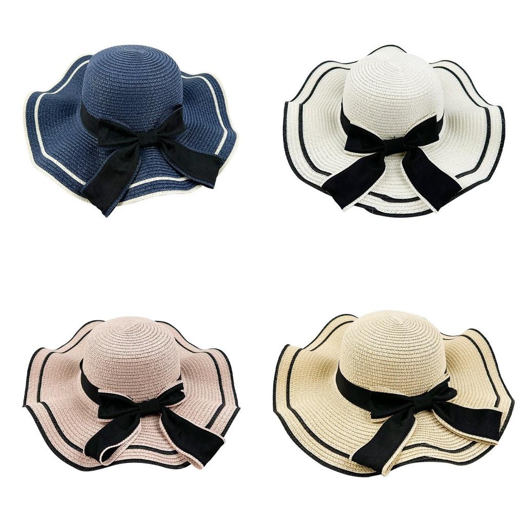 Wave Brim Sun Hat Made Of Straw With Breathable Design For Women Outdoor Activities