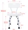 Medical Bathroom Safety Shower Tub Aluminium Alloy Bath Furniture Chair Seat Bench With Removable Back White Bathroom