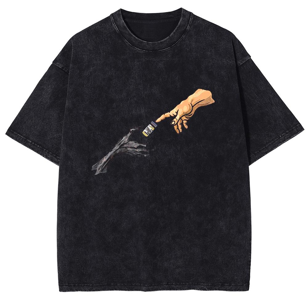 Summer Streetwear Vintage T Shirt Anime Graphic Print Oversized T-Shirt 2025 Men Fashion 100%Cotton Top Washed Male Tshirt