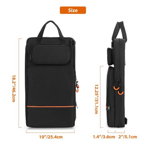 Damero Drumstick Bag, Holds Approximately 12 Pairs, Includes Shoulder Strap, Multiple Pockets, and A4 Document Storage