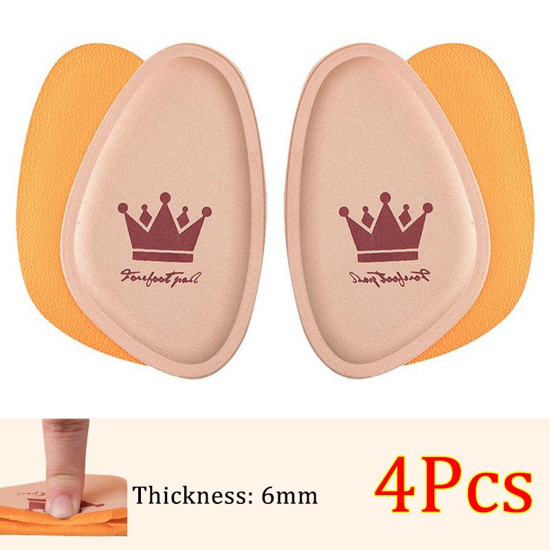 

4pcs Women Forefoot Pad High Heels Non-slip Pain Relief Insert Half Insoles Round Toe Cushion Foot Care Sole Shoe Pads Insoles