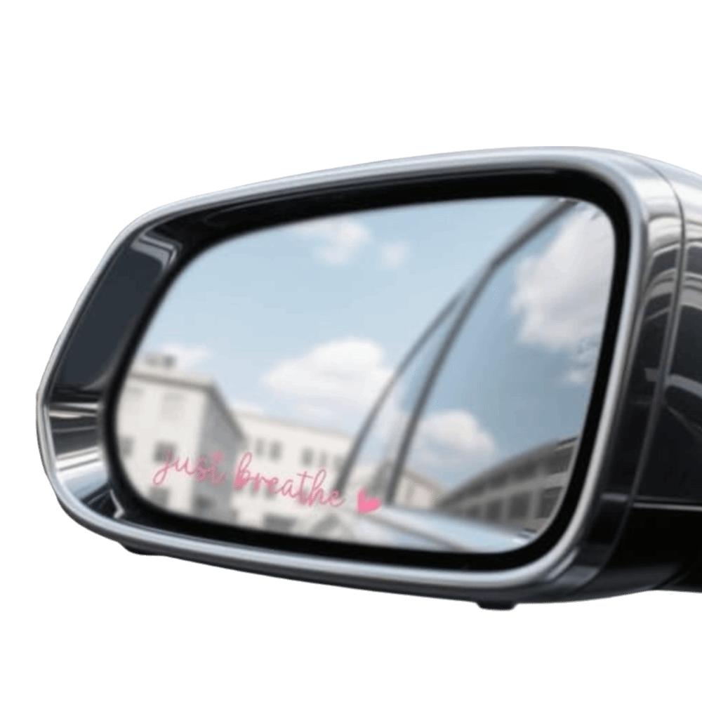 3pcs Holographic Finish Rear View Mirror Stickers Auto Bumper Decor For Women Drivers