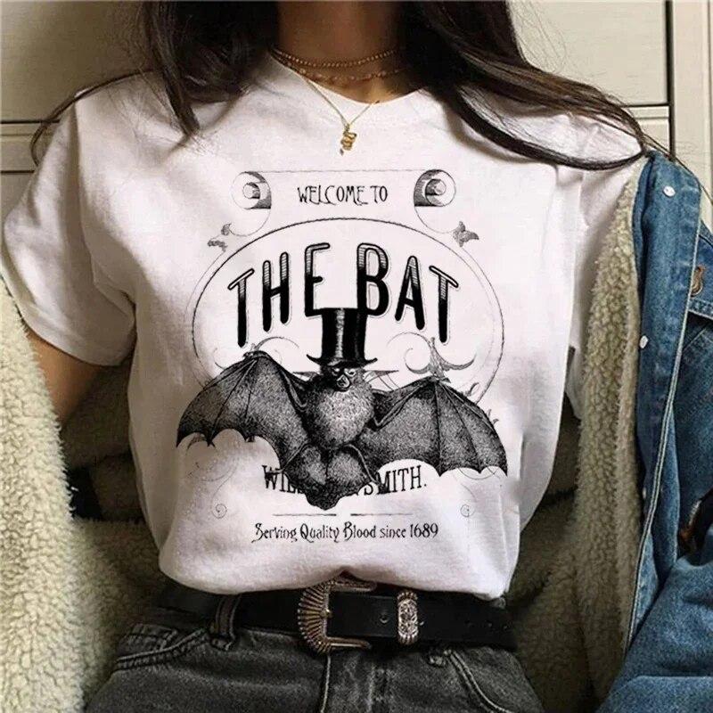 T-shirts Sweet Women Fashion Salem Print Aesthetic Clothes Graphic Unisex Tshirt Top Cartoon Lady Casual FeUnisex Tee Clothing Women