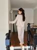 Ice Silk Women's Pajamas: Spring/Autumn Long Sleeve Cardigan & Trousers Set for Casual Home Wear