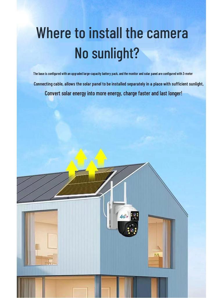 360° Solar-Powered Wireless Outdoor Security Camera for Orchards