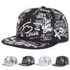 Unisex Black and White Letter Graffiti Printing Hip-hop Hats Spring Autumn Outdoor Adjustable Casual Baseball Caps Sunscreen Hat