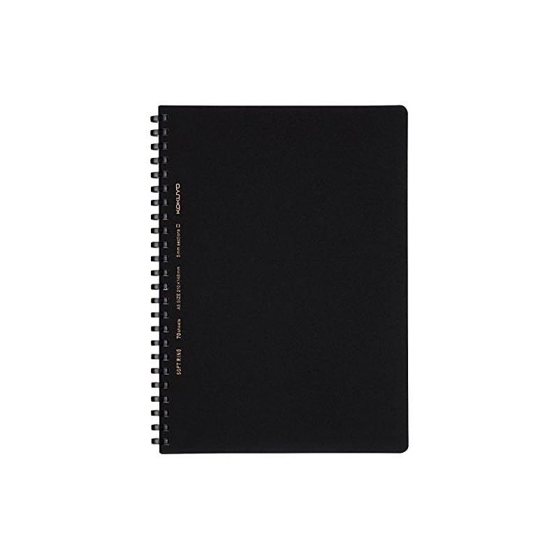 KOKUYO Soft Ring Notebook, Business Use, 70 pages, A5 size, Grid ruled, Black, Su-SV437S5-D