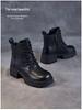 Women's Soft Leather Martin Boots, Thick Sole, British Style, Plus Velvet, Versatile Ankle Boots for Autumn/Winter 2025.