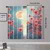 2pc,  Party Curtains Cherry tree blue sky sun petals Machine Washable Polyester,Without Electricity Party Decorations Use for
