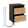 Black Oak Night Cabinet Wotan 30 Cm 2 Drawers Tv Table For Loft Bedroom