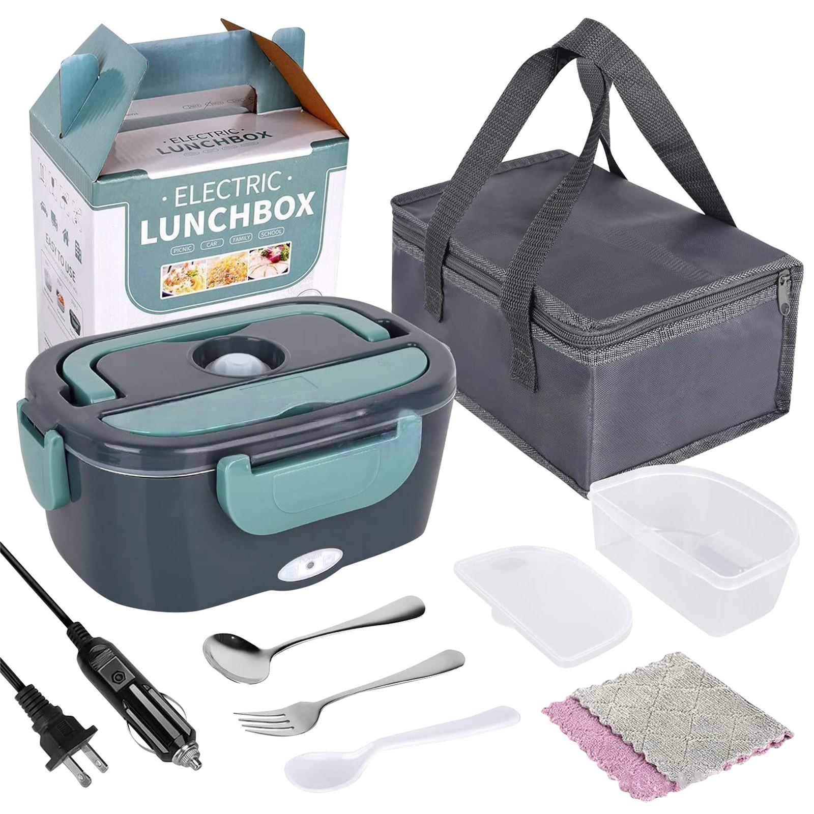 

Автомобильный бытовой электрический ланч-бокс с подогревом 2-в-1, безводный изолированный ланч-бокс, подключаемый портативный One Size чёрный