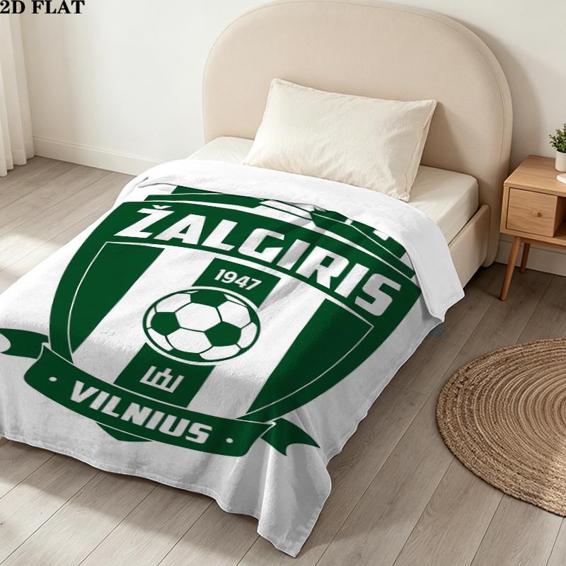 Fk Zalgiris Print Flannel Blanket, High quality Comfortable for All Seasons, Home Decor, Warmth and Comfort, Perfect for Christmas Gifts