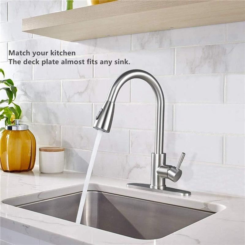 

ABUL-2X Faucet Deck Plate,10Inch Cover Plate For Faucet Holes Kitchen Faucet Deck Plate Faucet Plate Cover срібний