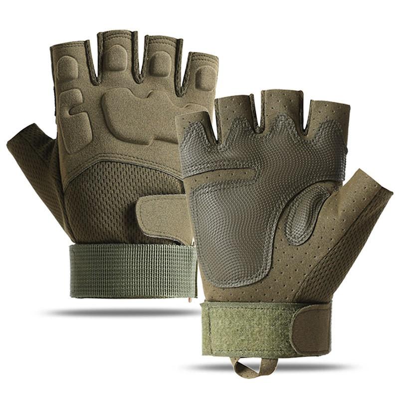 Tactical Half-Finger Gloves Men Women Cycling Training Outdoor Sports Touchscreen Compatible Anti-Slip Wrist Support