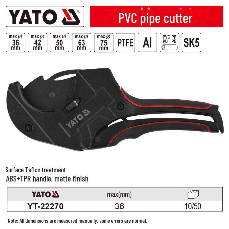 

Труборез с храповым механизмом Yiertuo Quick для труб из ППР, ПВХ и термоплавких водопроводных труб Shear diameter 36mm YT-22270