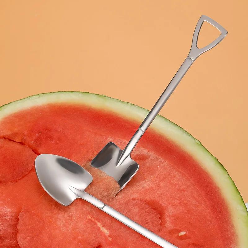 4PCS Stainless Steel Watermelon Spoon Shovel Spoon Household Creative Dessert Watermelon Spoon Cute Shovel