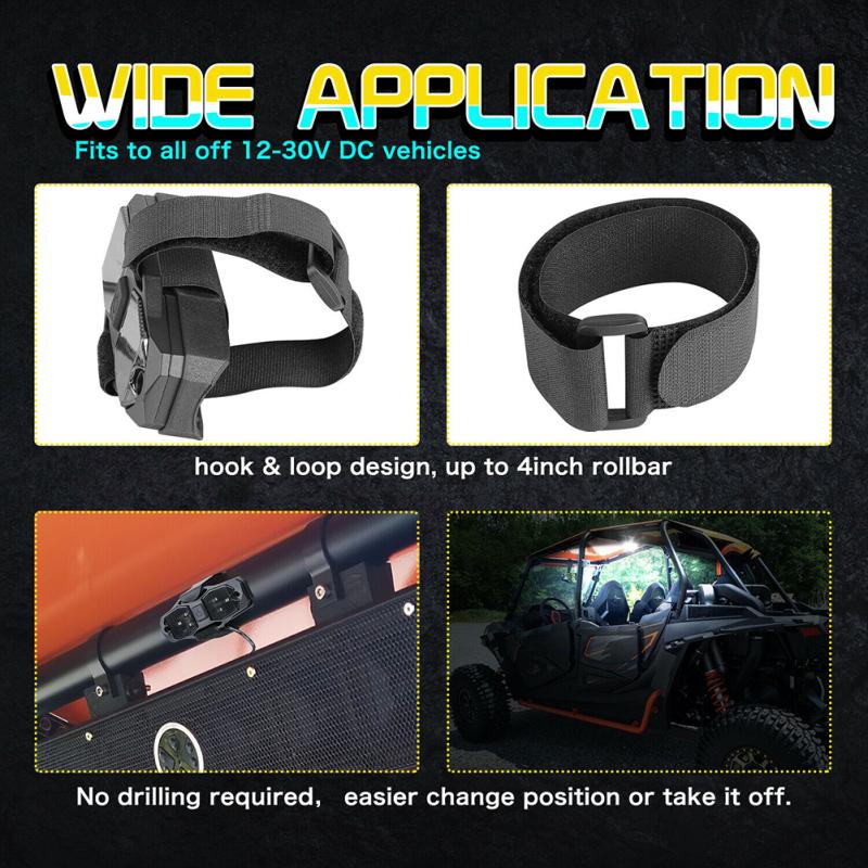 12v Led Car Dome Light With Switch Guard Bar Lamp Modified Accessories Compatible For Utv Atv