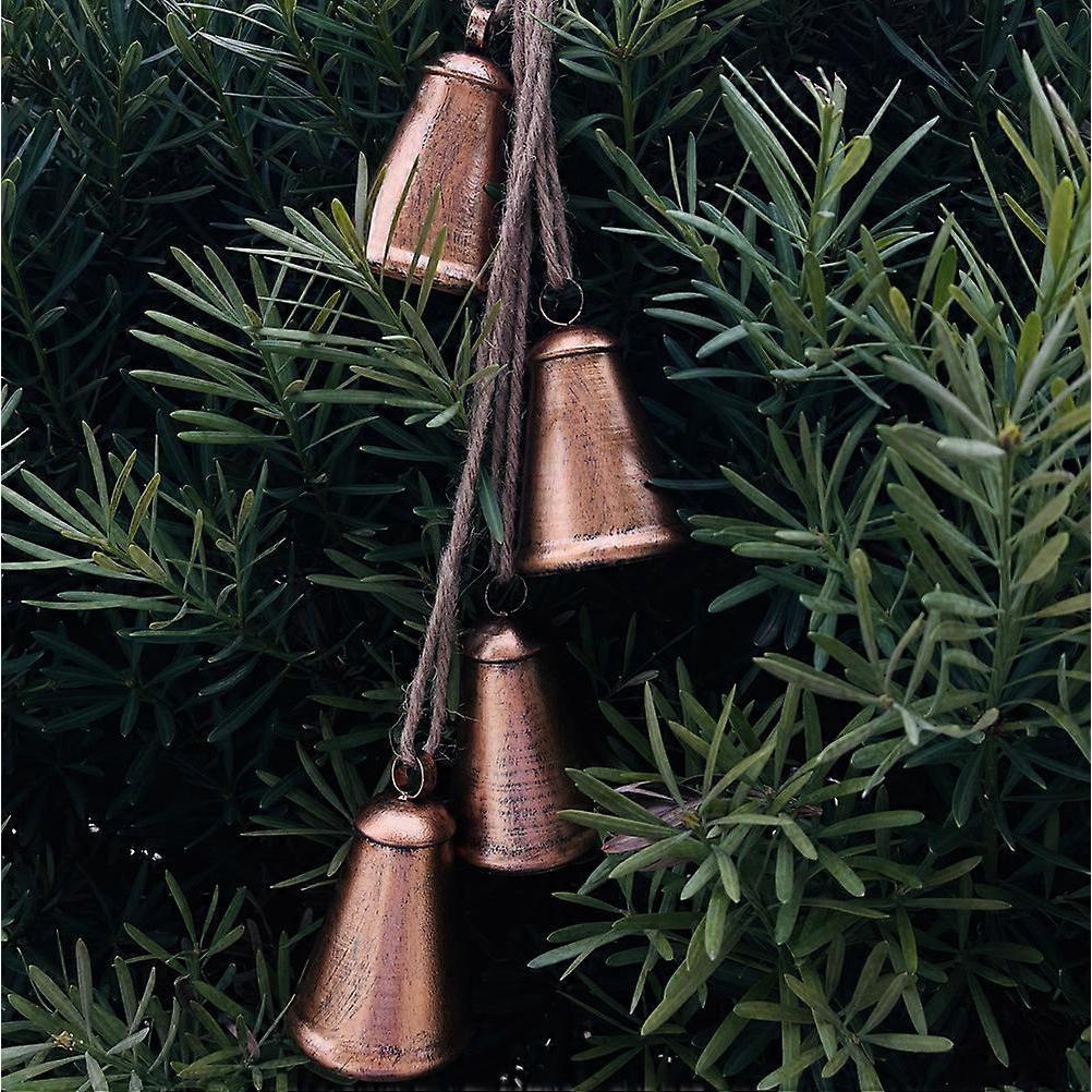 Styleonme Decorative Bells, Christmas Bells, Metal Indoor and Outdoor Blessing Bells, 4-Piece Set of Harmonious Bells, Vintage Handmade and Rustic Luc