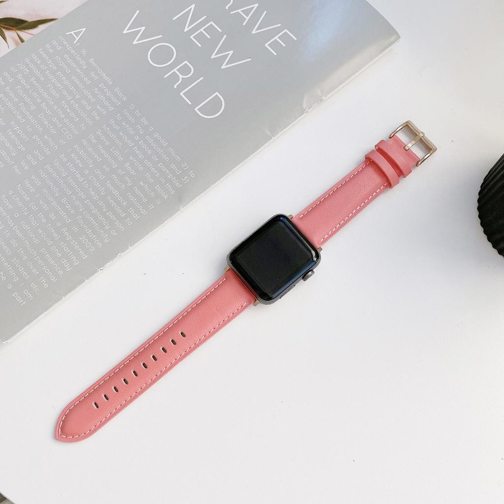 Suitable For Apple Watch10 Apple Watch Generation Iwatch98765 Generation Se Car Line Leather Strap For Men And Women