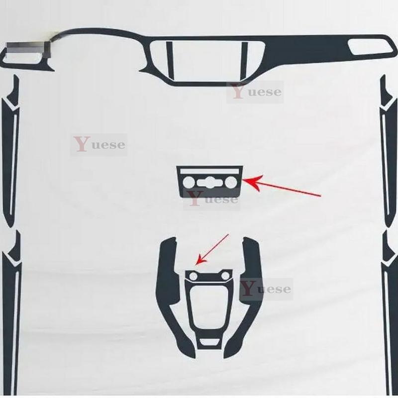 Pro Volkswagen T-Roc - Průhledná TPU ochranná fólie na středovou konzoli interiéru vozu Nálepka proti poškrábání